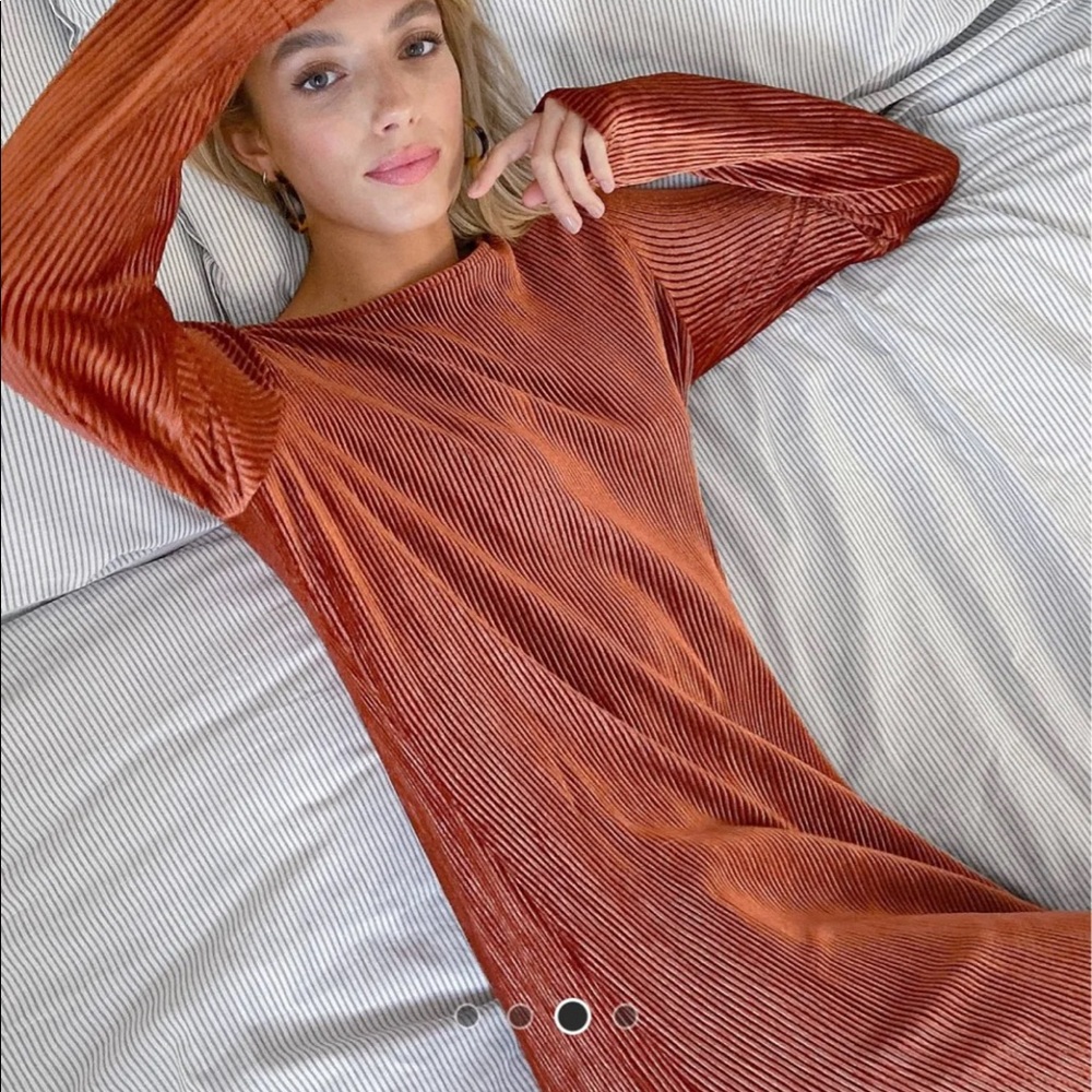 Ribbed dress, long sleeve